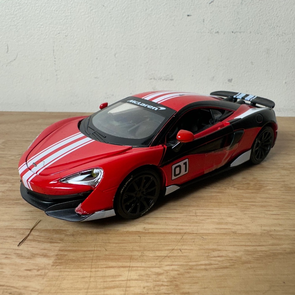 RMZ CITY - MCLAREN 600LT - RED METAL DIE-CAST 6" PULL BACK TOY CAR #6994